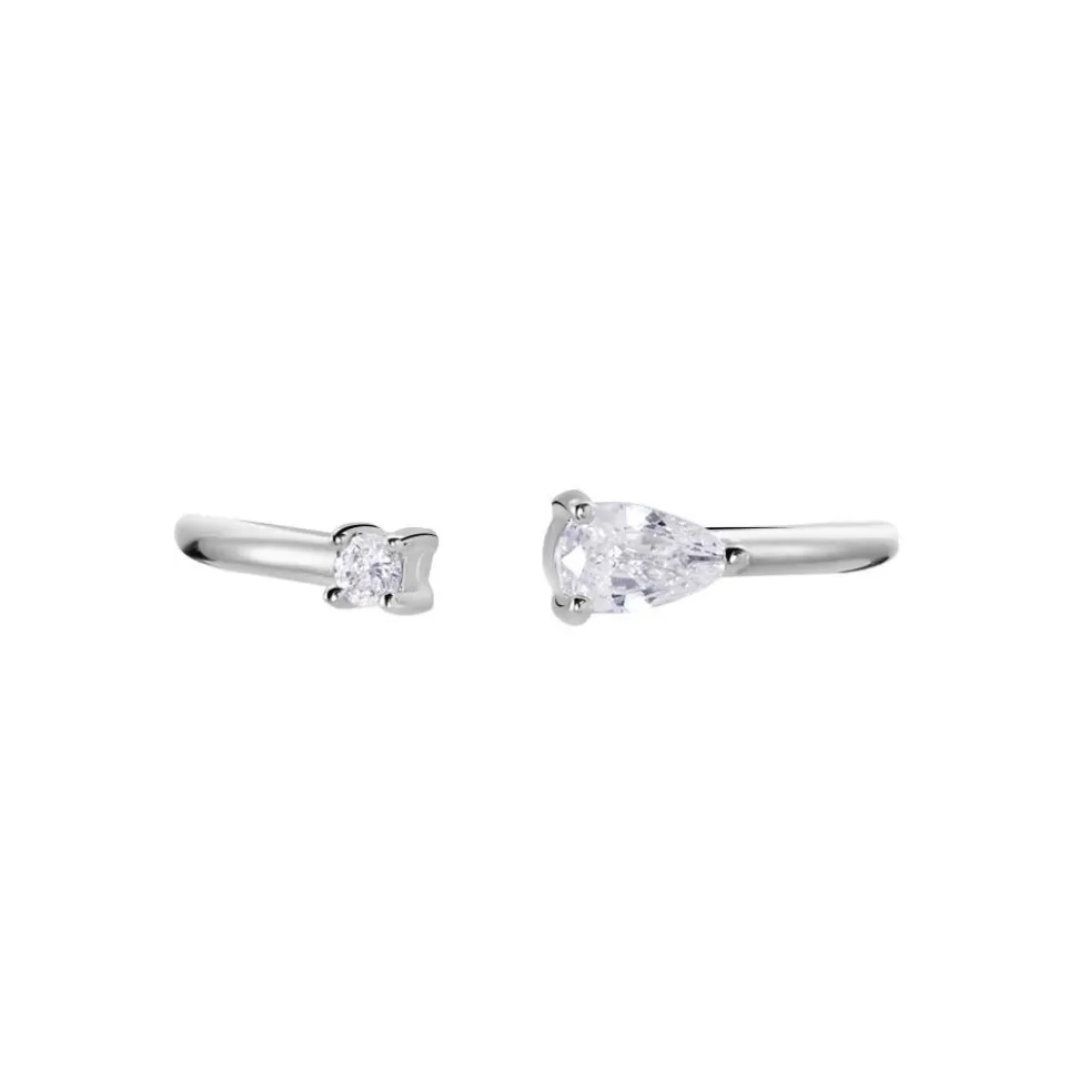 Bague Ajustable Shou Argent Oxyde De Zirconium