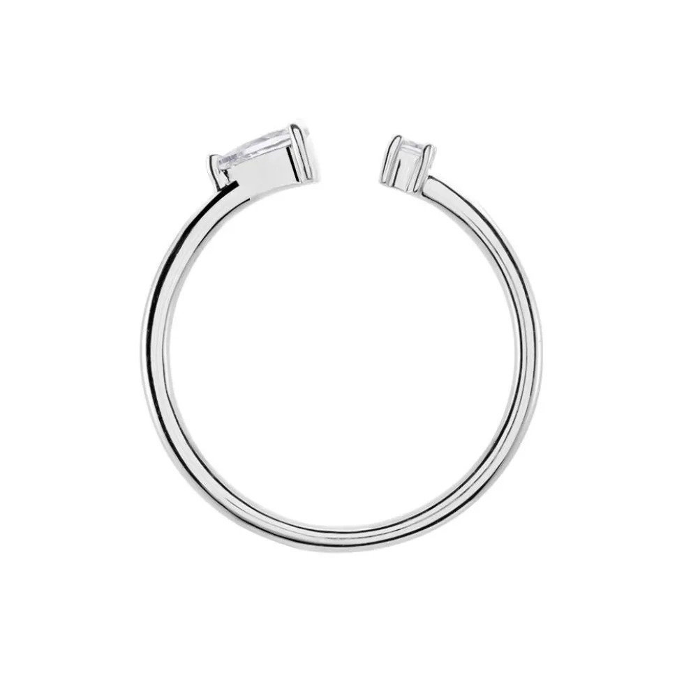 Bague Ajustable Shou Argent Oxyde De Zirconium