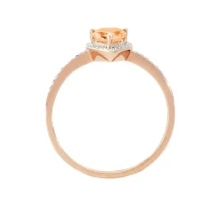 Bague Alice Or Rose Morganite Et Oxyde De Zirconium