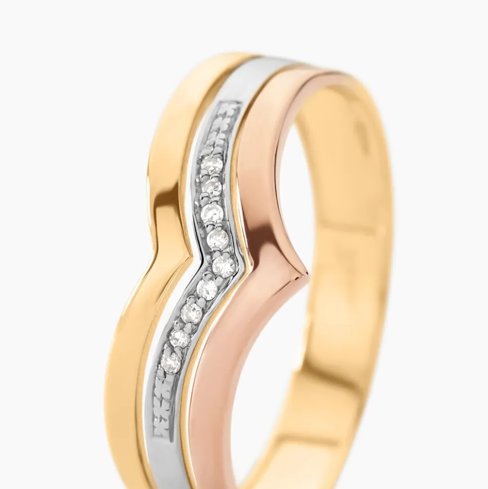 Bague Alix Or Tricolore Diamant