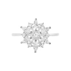 Bague Allassane Or Blanc Oxyde De Zirconium
