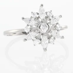 Bague Allassane Or Blanc Oxyde De Zirconium