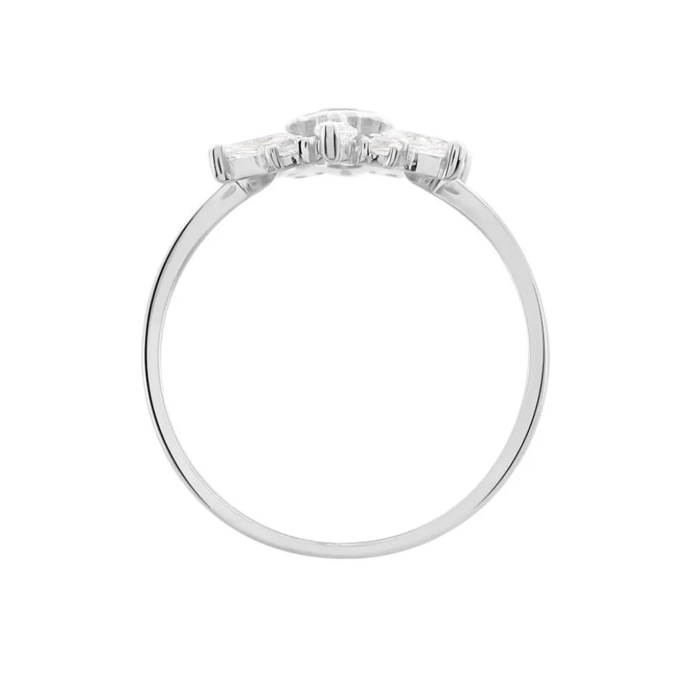 Bague Allassane Or Blanc Oxyde De Zirconium