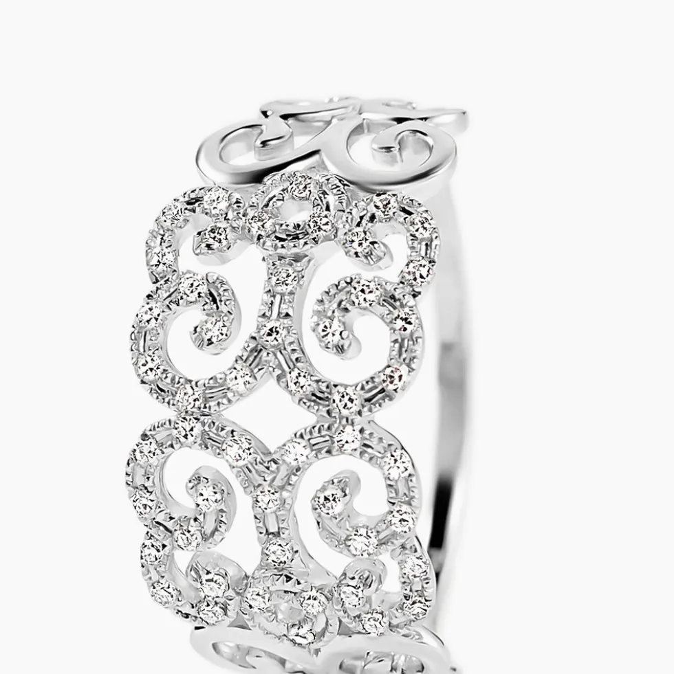 Bague Arabesque Or Blanc Diamant