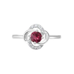 Bague Argent Blanc Clover Verre Oxydes De Zirconium