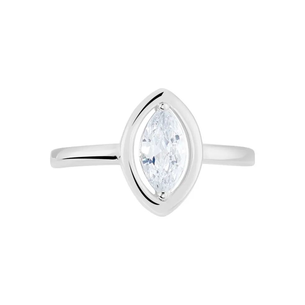 Bague Aron Argent Blanc Oxyde De Zirconium