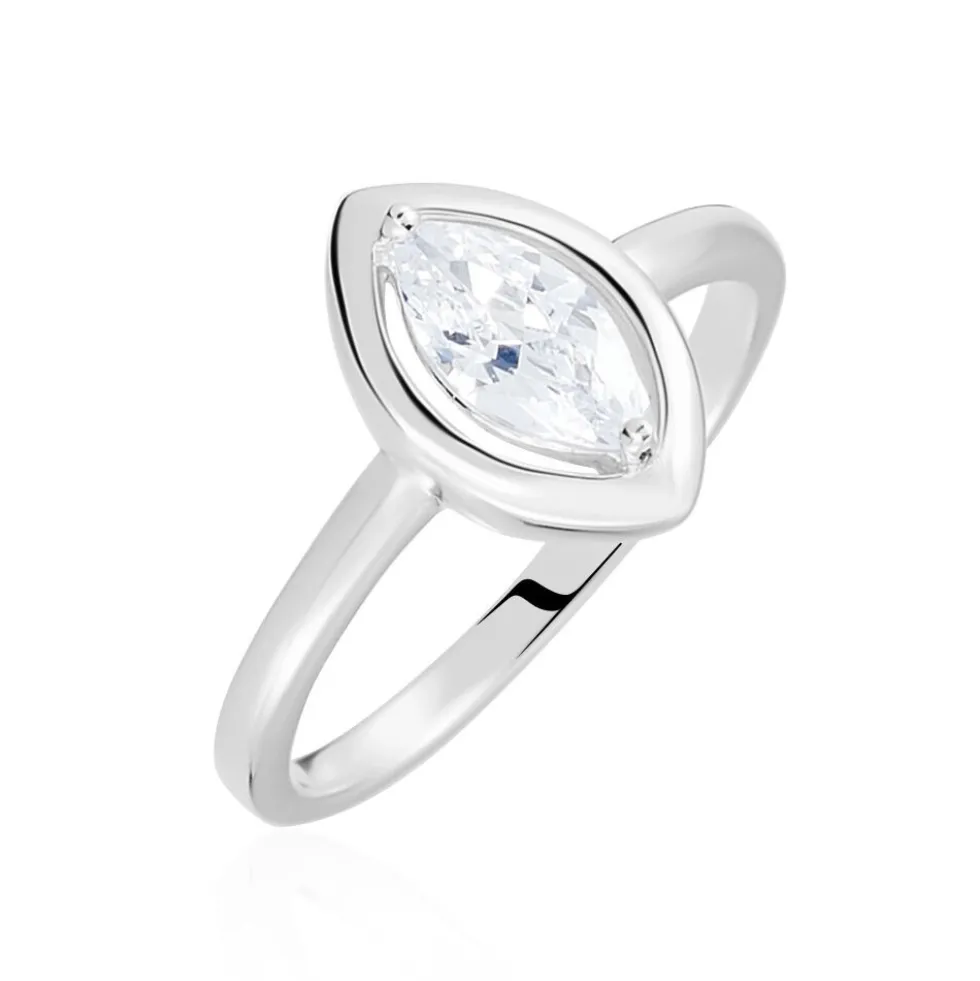 Bague Aron Argent Blanc Oxyde De Zirconium