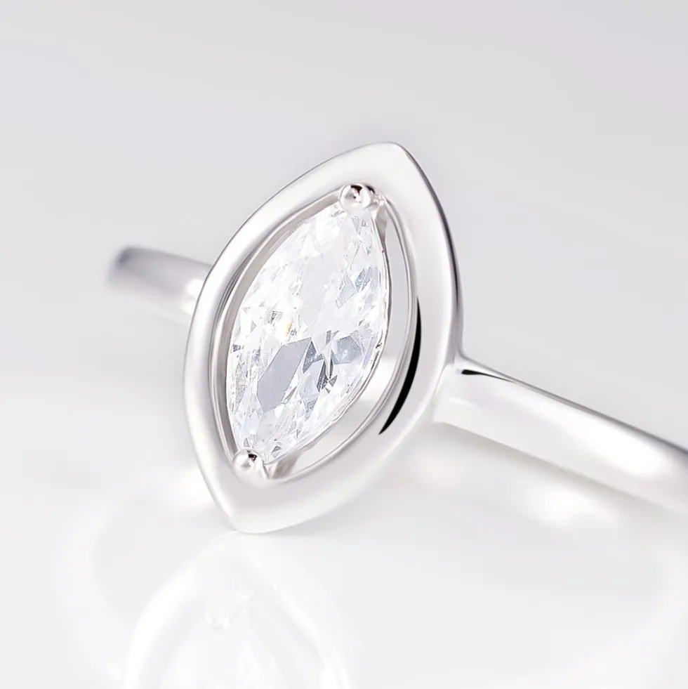 Bague Aron Argent Blanc Oxyde De Zirconium