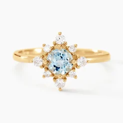 Bague Astrithr Or Jaune Topaze Oxyde De Zirconium