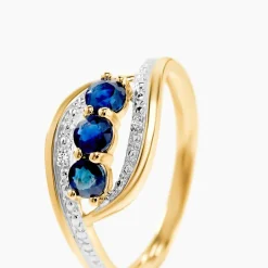 Bague Aurora Or Bicolore Saphir Et Diamant