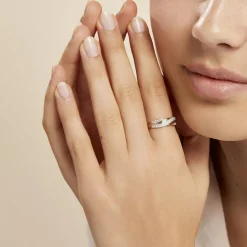 Bague Bandeau Or Jaune Oxyde De Zirconium