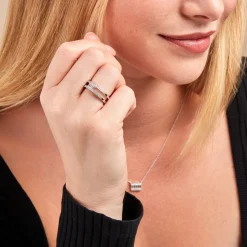 Bague Baroque Party Argent Blanc Oxyde De Zirconium