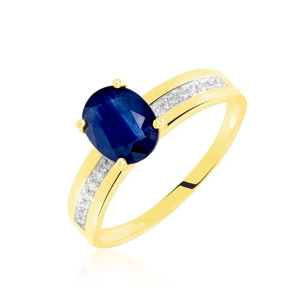 Bague Billel Or Jaune Saphir Diamant