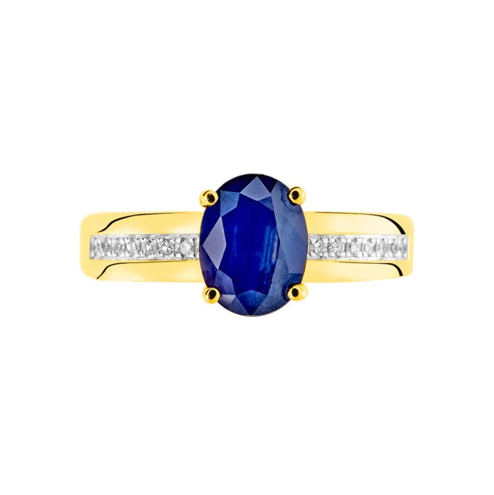 Bague Billel Or Jaune Saphir Diamant