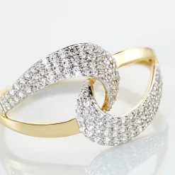 Bague Boucle D'or Or Jaune Oxyde De Zirconium
