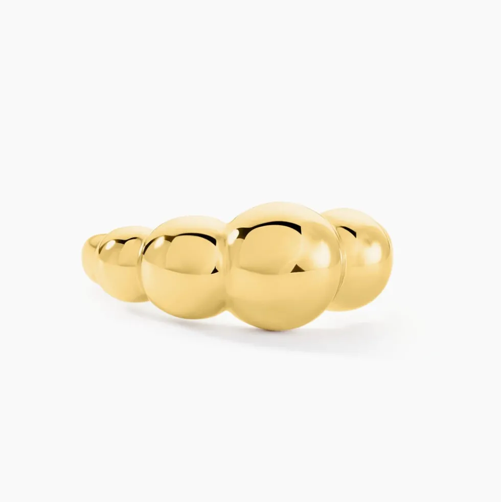 Bague Bulle Doree Acier Jaune