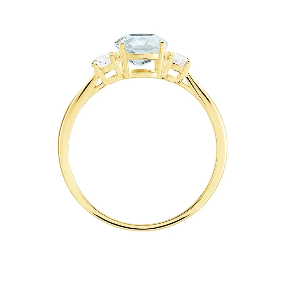 Bague Carroll Or Jaune Topaze Oxyde De Zirconium