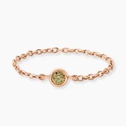 Bague Chaine Madalyn Argent Rose Oxyde De Zirconium