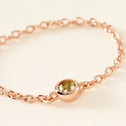Bague Chaine Madalyn Argent Rose Oxyde De Zirconium