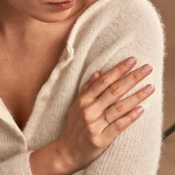 Bague Chaine Madalyn Argent Rose Oxyde De Zirconium