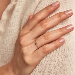 Bague Chaine Madalyn Argent Rose Oxyde De Zirconium