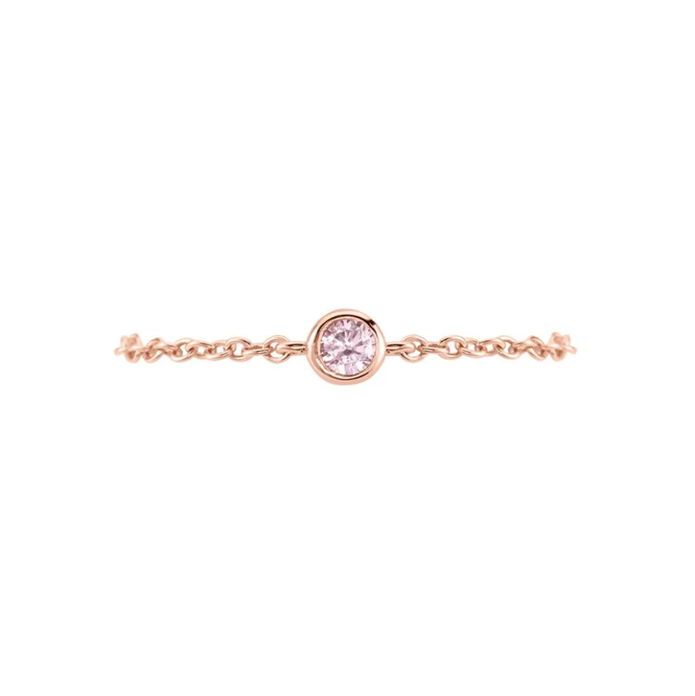 Bague Chaine Madalyn Argent Rose Oxyde De Zirconium