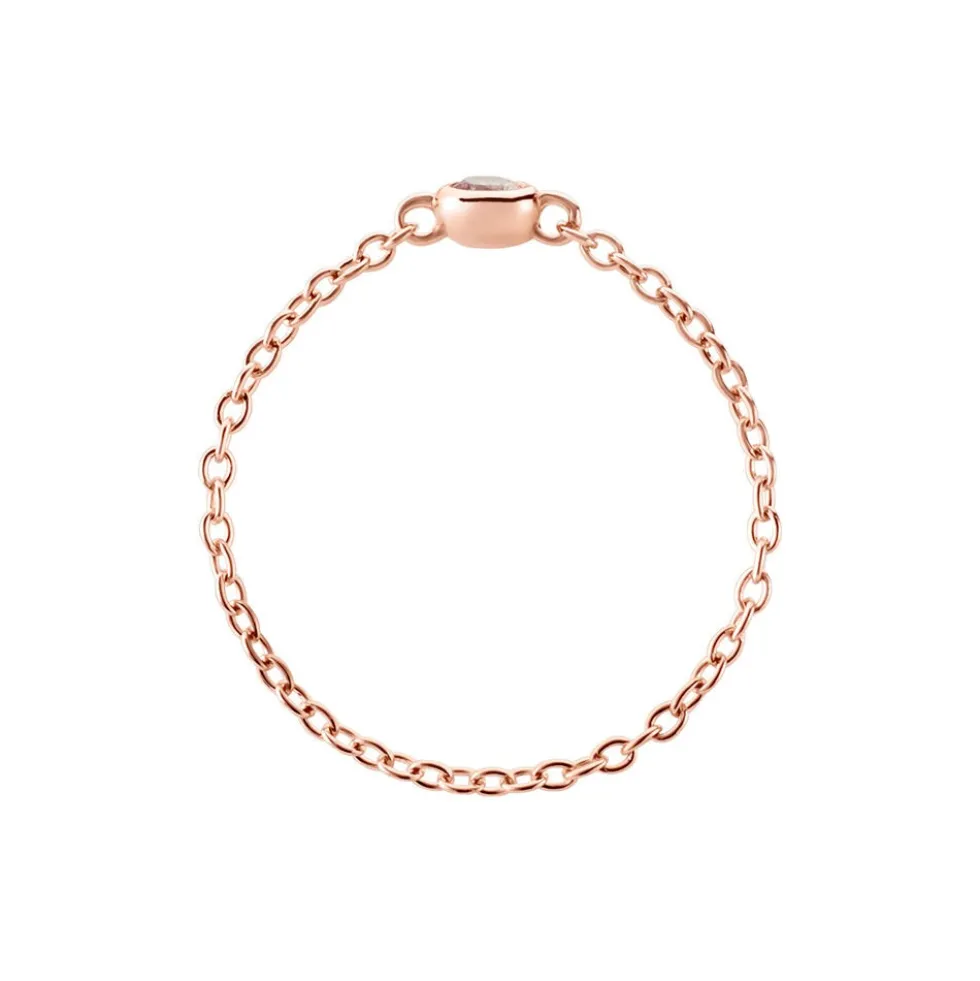 Bague Chaine Madalyn Argent Rose Oxyde De Zirconium