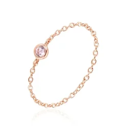 Bague Chaine Madalyn Argent Rose Oxyde De Zirconium
