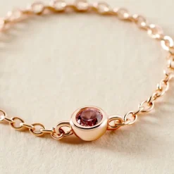 Bague Chaine Madalyn Argent Rose Oxyde De Zirconium