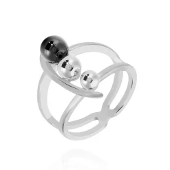 Bague Cleya Argent Blanc Céramique