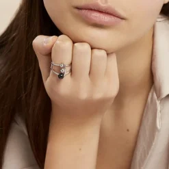 Bague Cleya Argent Blanc Céramique