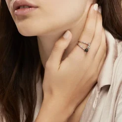 Bague Cleya Argent Blanc Céramique