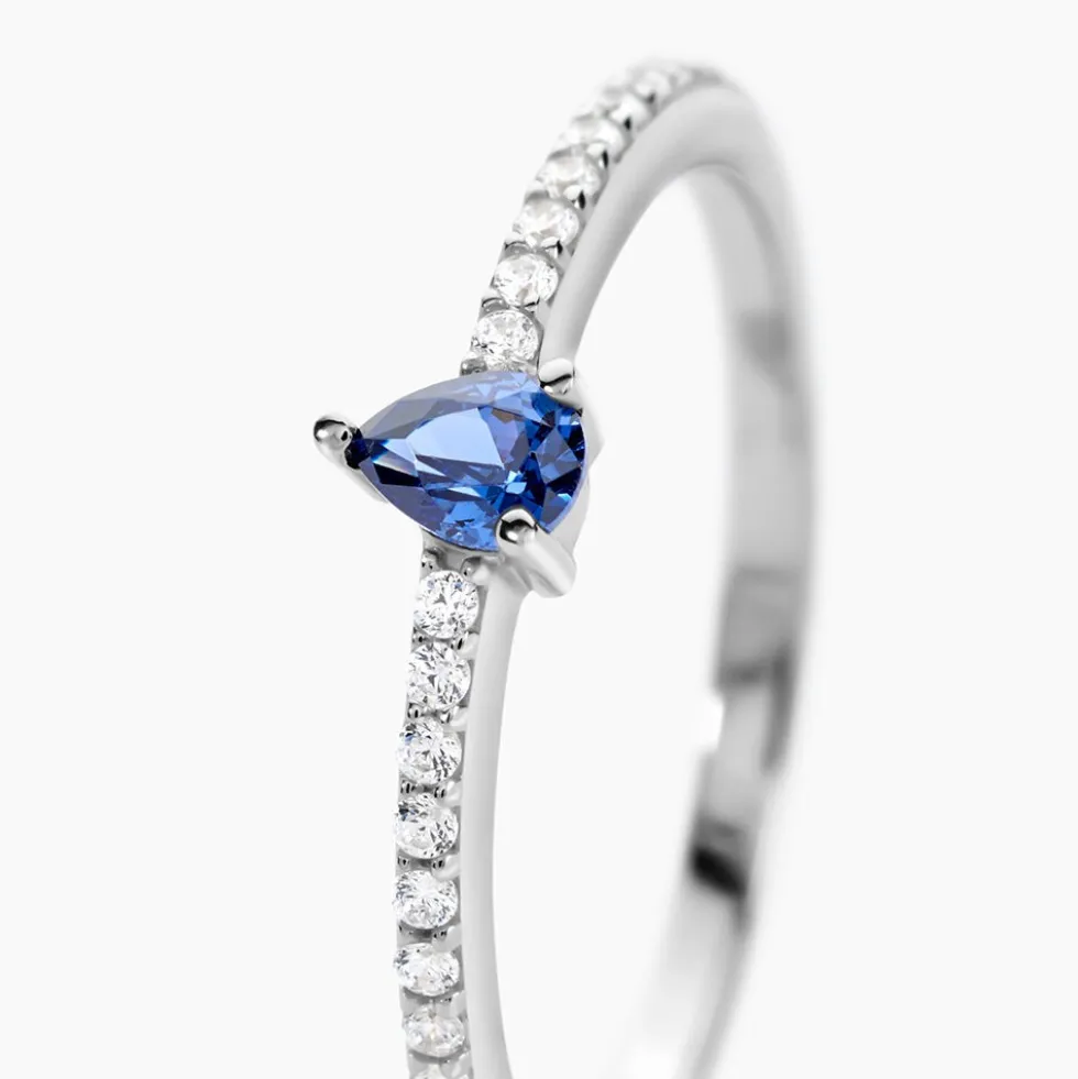 Bague Clova Argent Blanc Oxyde De Zirconium