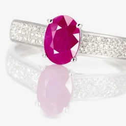 Bague Crista Or Blanc Rubis Et Diamant