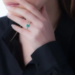 Bague Crista Or Blanc Saphir Et Diamant