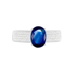 Bague Crista Or Blanc Saphir Et Diamant