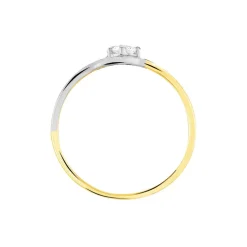Bague Croise Or Bicolore Oxyde De Zirconium