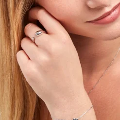 Bague Curve Argent Blanc