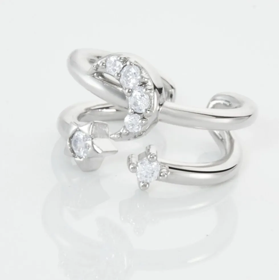 Bague D'hélix Unitaire Aphra Argent Blanc Oxyde De Zirconium
