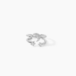 Bague D'hélix Unitaire Aphra Argent Blanc Oxyde De Zirconium