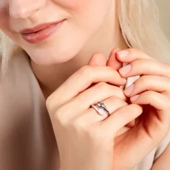 Bague Duchesse Argent Blanc Oxyde De Zirconium