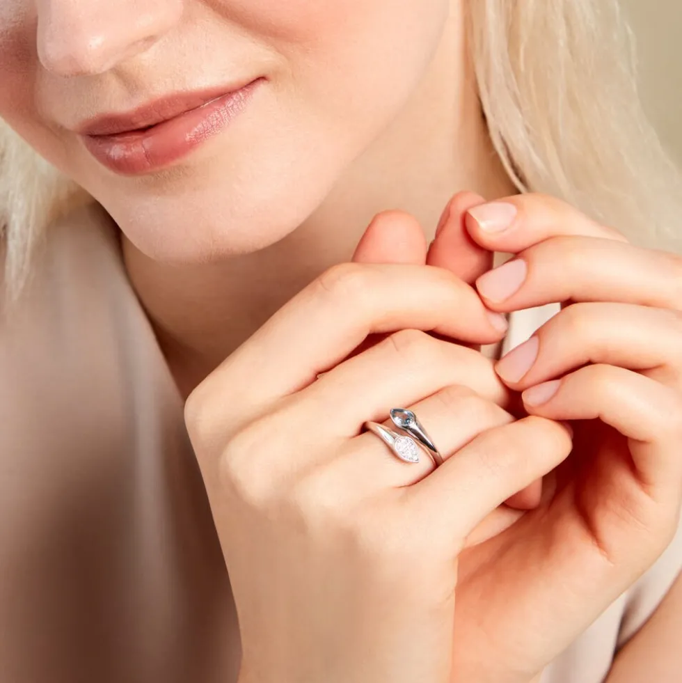 Bague Duchesse Argent Blanc Oxyde De Zirconium