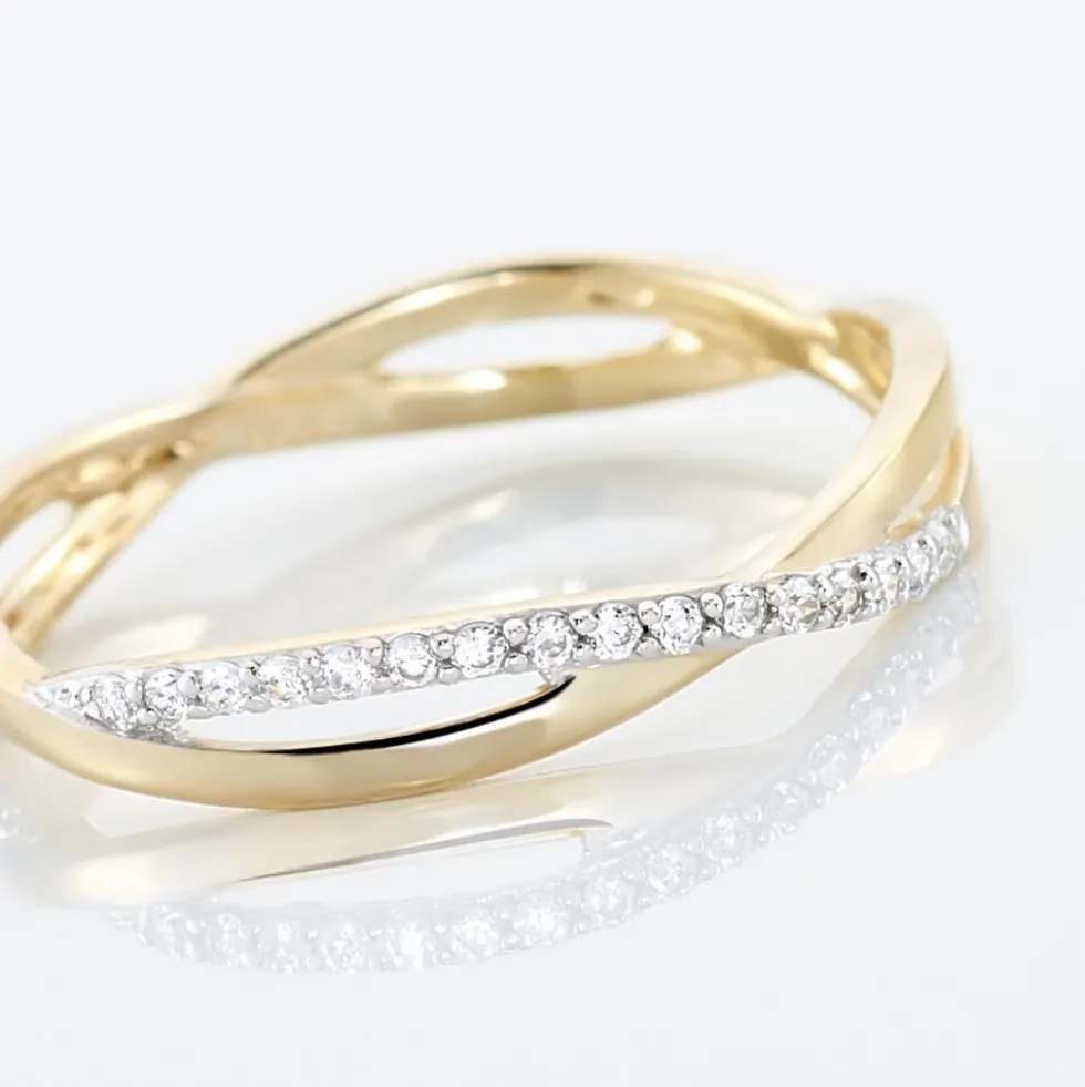 Bague Eister Or Jaune Oxyde De Zirconium