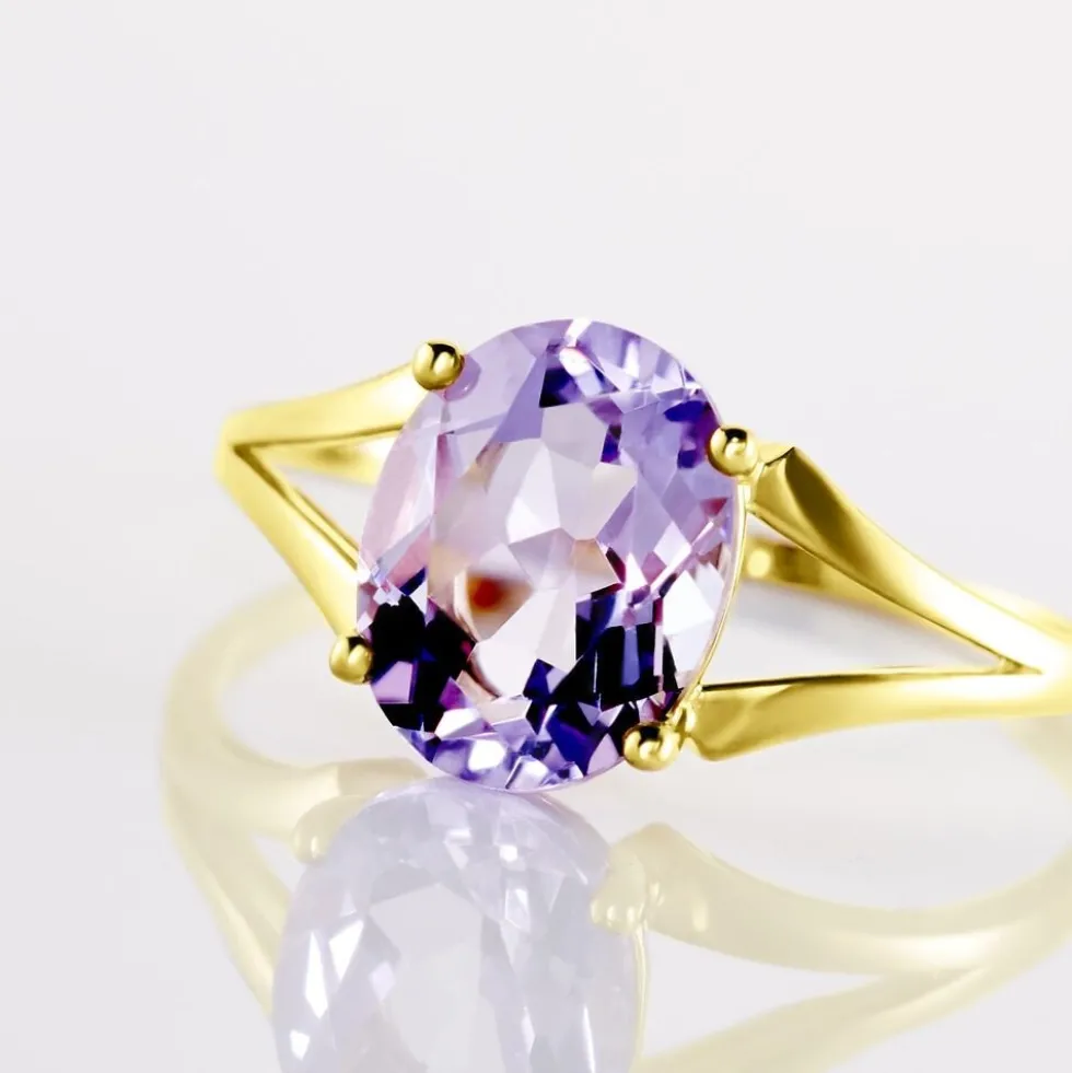 Bague Elfrieda Or Jaune Améthyste