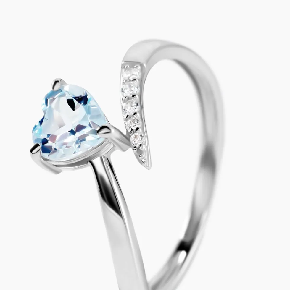 Bague Eva Or Blanc Topaze Et Oxyde De Zirconium