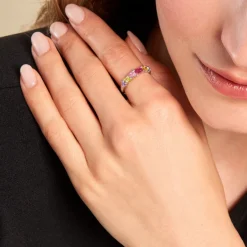 Bague Evasion Argent Blanc Oxyde De Zirconium Pierre De Synthese