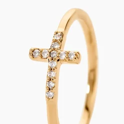 Bague Fatos Plaqué Or Jaune Oxyde De Zirconium