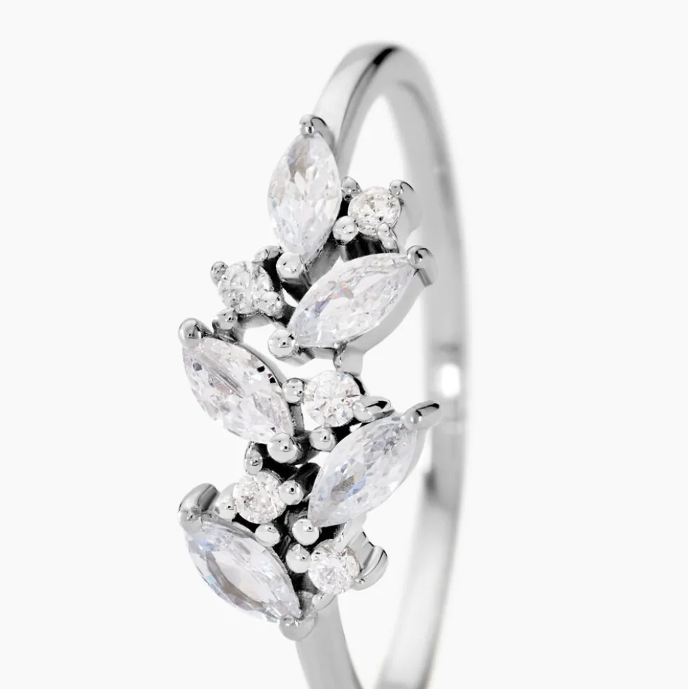 Bague Fidelis Or Blanc Oxyde De Zirconium