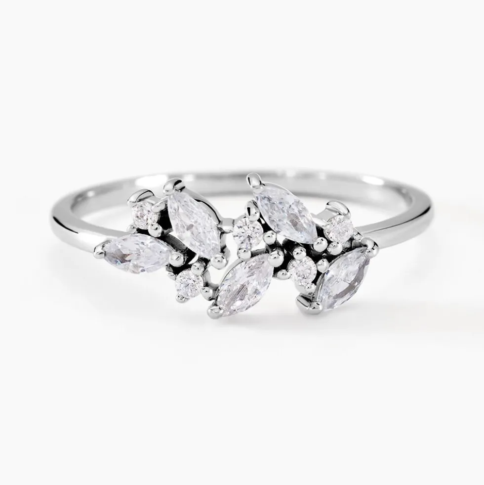 Bague Fidelis Or Blanc Oxyde De Zirconium