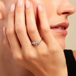 Bague Fidelis Or Blanc Oxyde De Zirconium